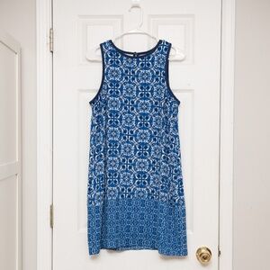 Mud Pie Dress - LIKE NEW! Sz Small - Blue All Over Print Sleeveless Shift Dress